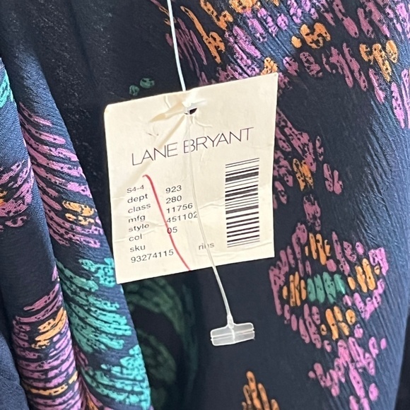 Lane Bryant Coastal Top 20 Blue Halter Artsy Feminine Tiered Coquette Classic - Picture 9 of 12